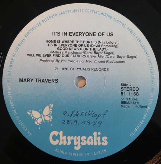 Mary Travers : It's In Everyone Of Us (LP, Album)