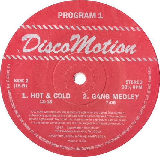 Various : Disco Motion - Program 1 (12", Mixed, Unofficial, Red)