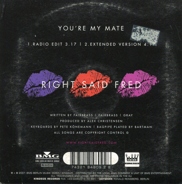Right Said Fred : You're My Mate (CD, Single, car)