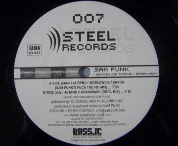 Sam Punk : Worldwide Terror / Brainwash (12")