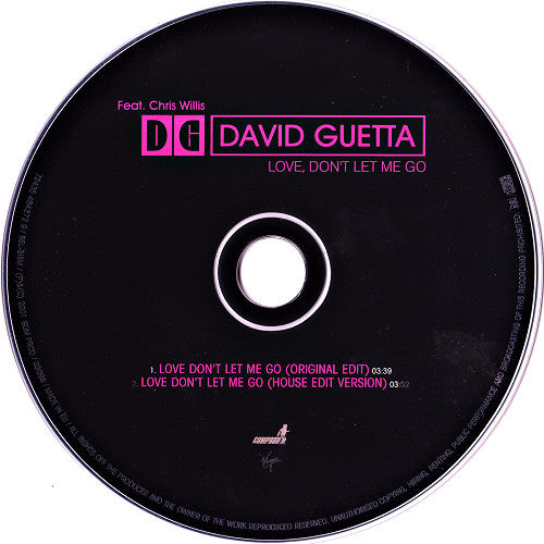 David Guetta Feat. Chris Willis : Love, Don't Let Me Go (CD, Single)