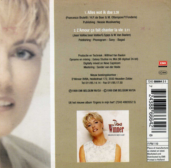 Dana Winner : Alles Wat Ik Doe (CD, Single)