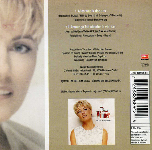 Dana Winner : Alles Wat Ik Doe (CD, Single)