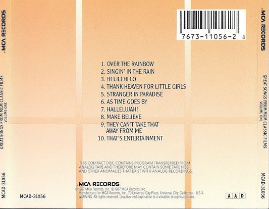 Various : Great Songs From MGM Classic Films Volume One (CD, Comp)