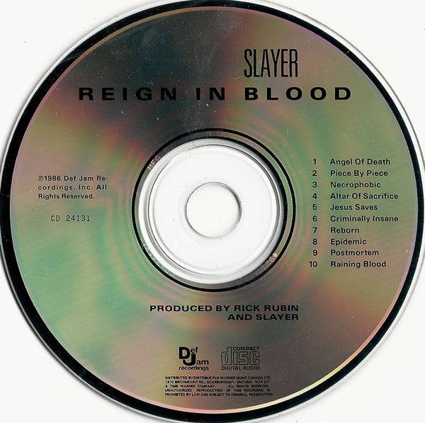 Slayer : Reign In Blood (CD, Album, RE, RP)