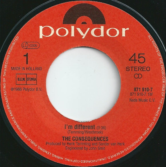 The Consequences : I'm Different (7", Single)