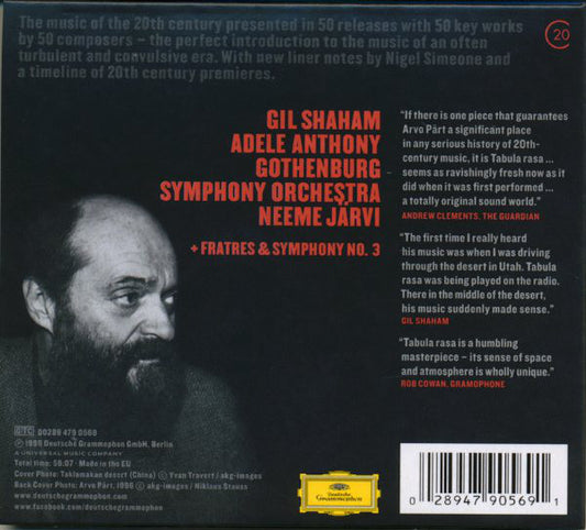 Arvo Pärt : Tabula Rasa (CD, Comp)