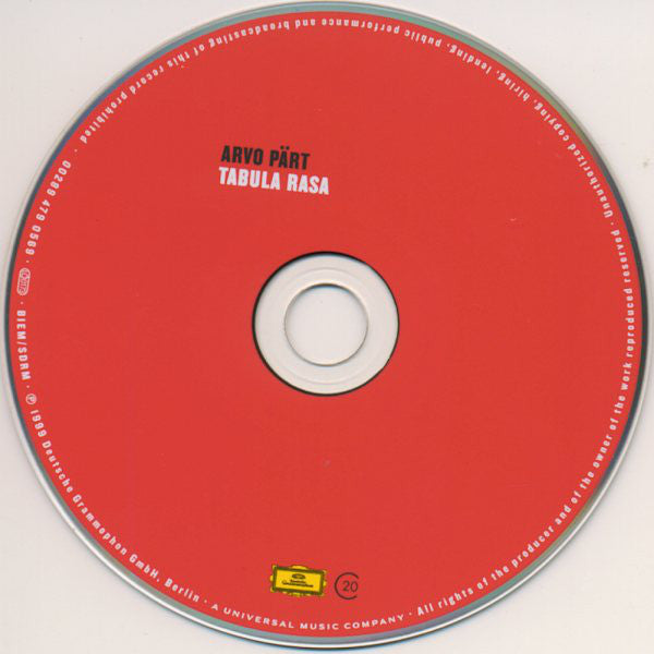 Arvo Pärt : Tabula Rasa (CD, Comp)