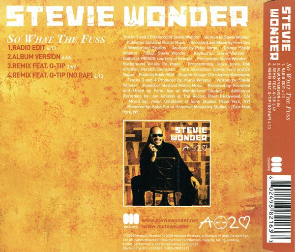 Stevie Wonder : So What The Fuss (CD, Single)