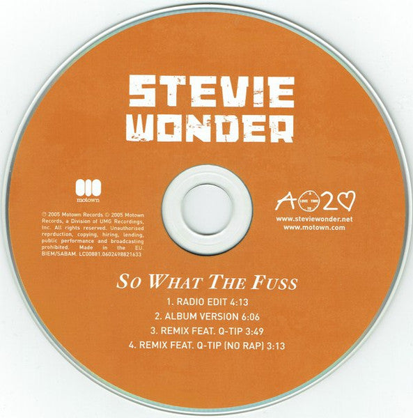 Stevie Wonder : So What The Fuss (CD, Single)