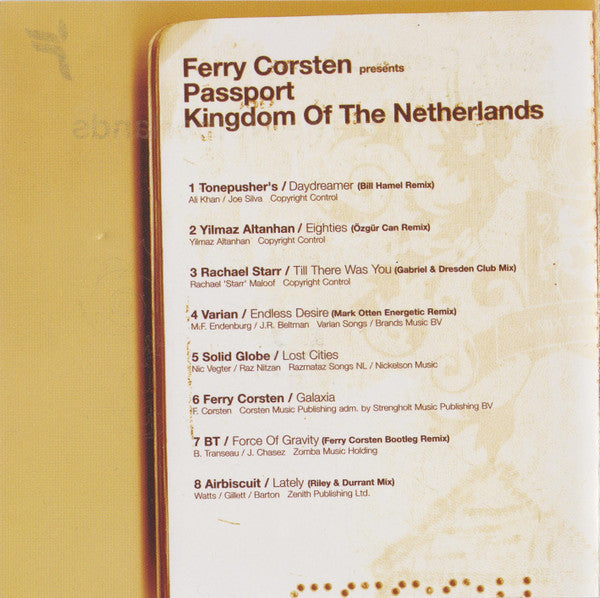 Ferry Corsten : Passport: Kingdom Of The Netherlands (CD, Mixed)