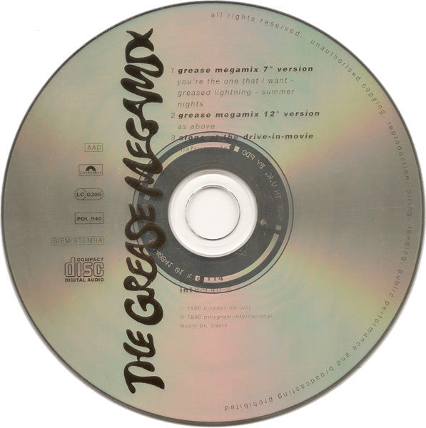 John Travolta & Olivia Newton-John : The Grease Megamix (CD, Single)