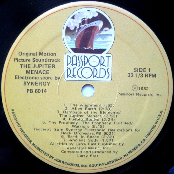 Synergy (3), Larry Fast : The Jupiter Menace (Original Motion Picture Soundtrack) (LP, Album)