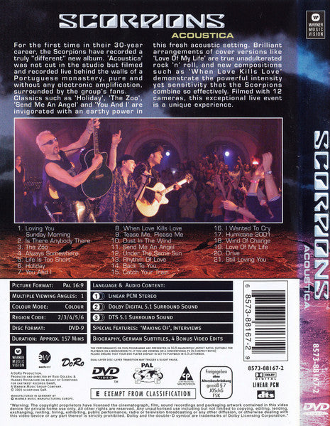 Scorpions : Acoustica (DVD-V, Multichannel, PAL, 16:)