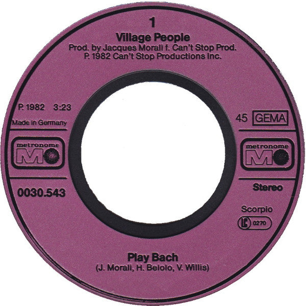 Village People : Play Bach (7")