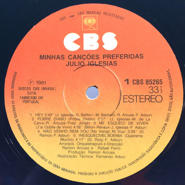 Julio Iglesias : Minhas Canções Preferidas (LP, Album)