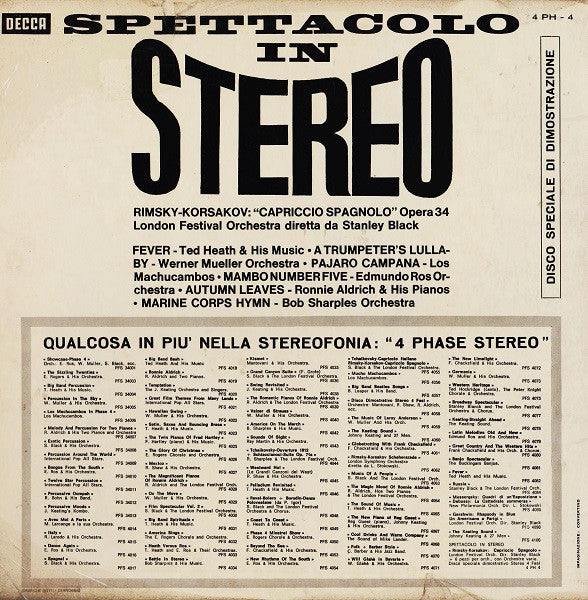 Various : Spettacolo In Stereo (LP, Smplr)