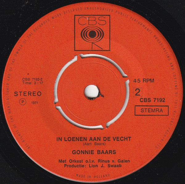 Gonnie Baars : Weet Je Wat Ik Wil (7", Single)
