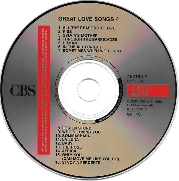 Various : Great Love Songs 4 (CD, Comp)