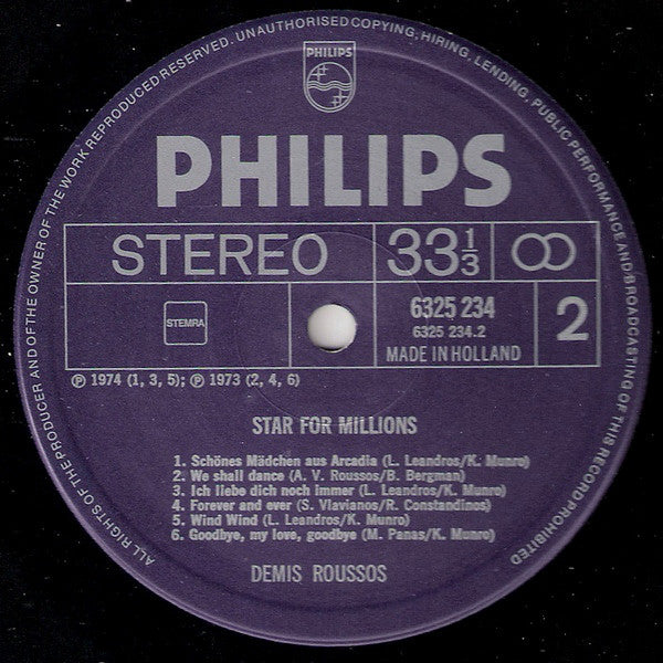 Demis Roussos : Star For Millions (LP, Comp)