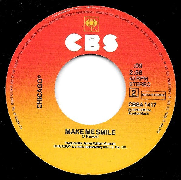 Chicago (2) : If You Leave Me Now / Make Me Smile (7", Single, RE)