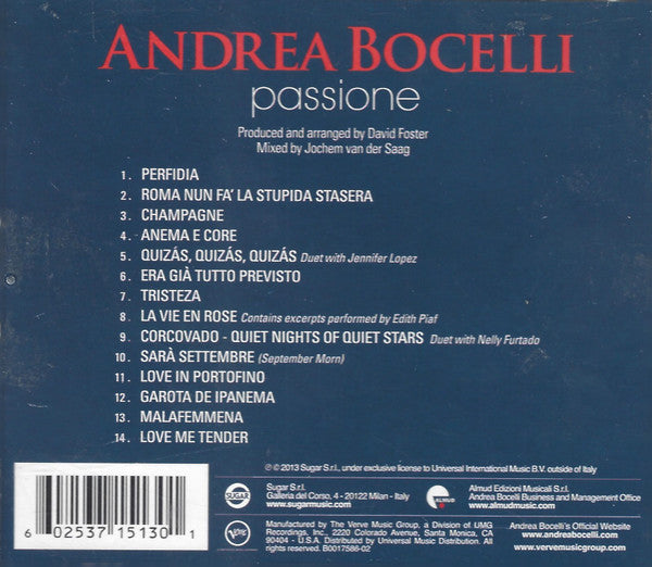 Andrea Bocelli : Passione (CD, Album)
