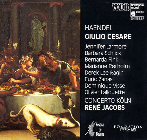 Georg Friedrich Händel - Jennifer Larmore, Barbara Schlick, Bernarda Fink, Marianne Rørholm, Derek Lee Ragin, Furio Zanasi, Dominique Visse, Olivier Lallouette, Concerto Köln, René Jacobs : Giulio Cesare (4xCD + Box, Sli)