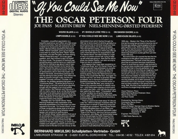 The Oscar Peterson Quartet : If You Could See Me Now (CD, Album)