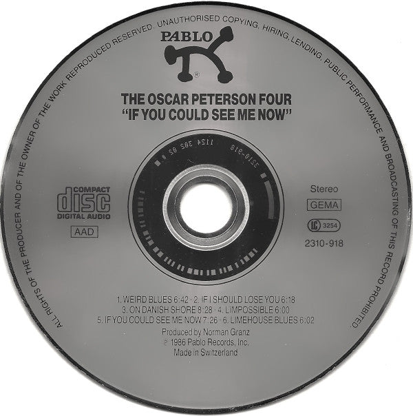 The Oscar Peterson Quartet : If You Could See Me Now (CD, Album)