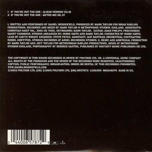 Daniel Bedingfield : If You're Not The One (CD, Single)