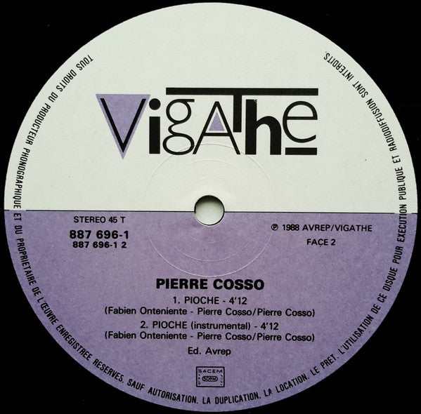 Pierre Cosso : Pioche (12", Maxi)