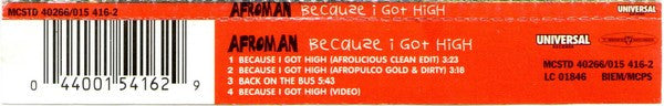 Afroman : Because I Got High (CD, Single, Enh, Fre)