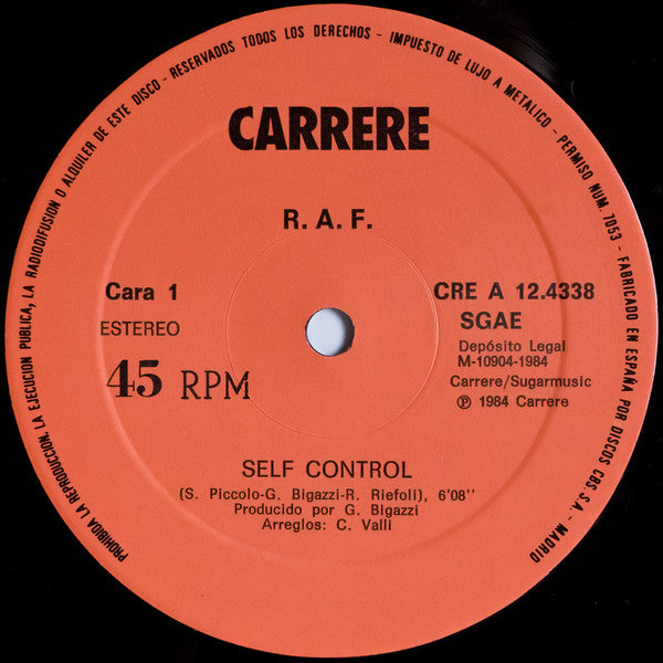 RAF (5) : Self Control (12", Maxi)