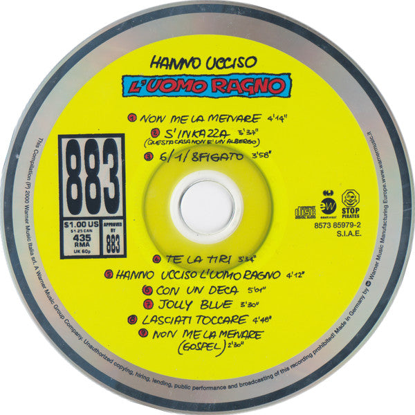 883 : Hanno Ucciso L'Uomo Ragno (Edizione Straordinaria) (CD, Album)