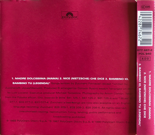 Zucchero : Madre Dolcissima (CD, Maxi)