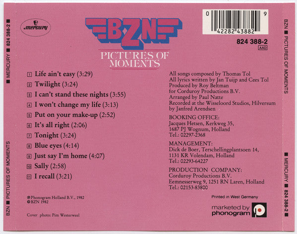 BZN : Pictures Of Moments (CD, Album, RE)