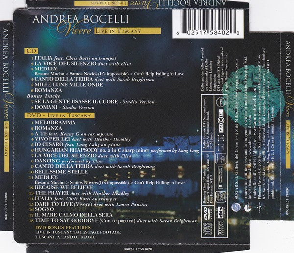 Andrea Bocelli : Vivere: Live In Tuscany (CD, Album + DVD-V)