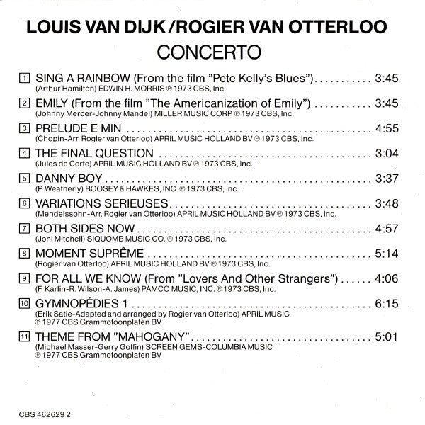 Louis van Dijk / Rogier van Otterloo : Concerto (CD, Comp)