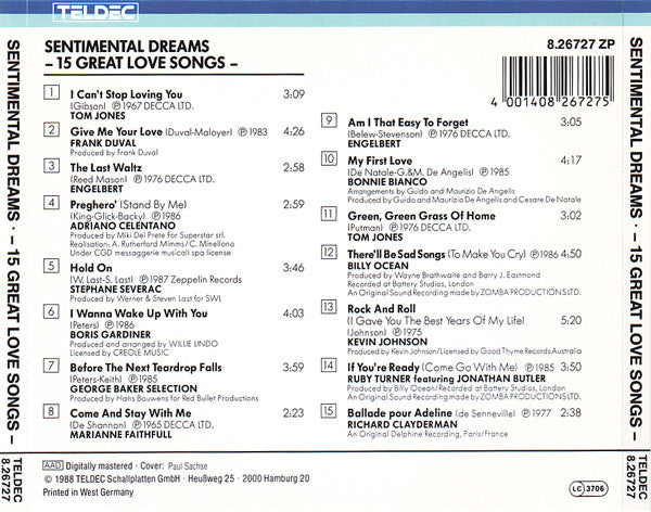 Various : Sentimental Dreams -15 Great Love Songs- (CD, Comp)