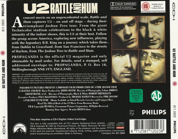 U2 : Rattle And Hum (Concert Movie) (2xVCD, Album, PAL)