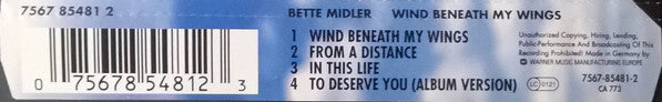 Bette Midler : Wind Beneath My Wings (CD, RE)