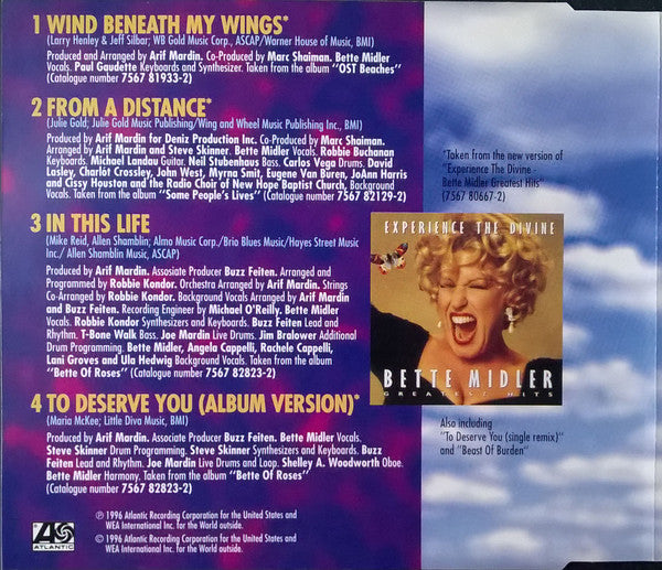 Bette Midler : Wind Beneath My Wings (CD, RE)