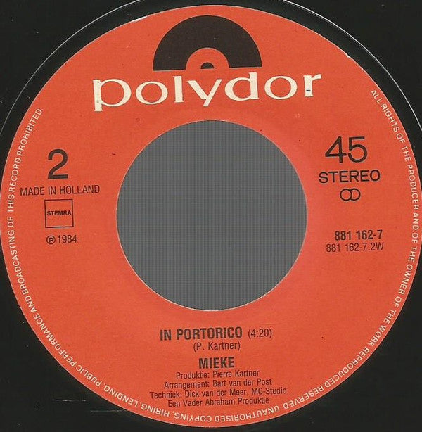 Mieke : Adieu Auf Wiedersehen (7")