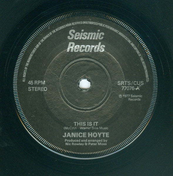 Janice Hoyte : This Is It (7")
