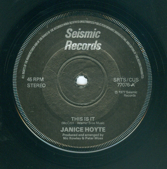 Janice Hoyte : This Is It (7")