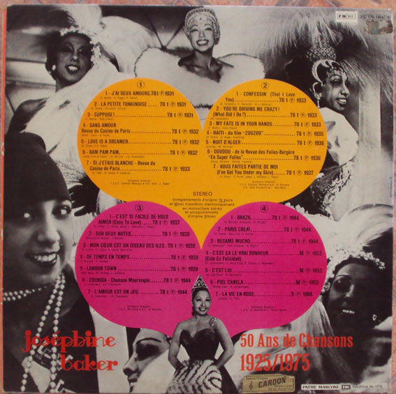 Josephine Baker : 50 Ans De Chansons (2xLP, Comp)