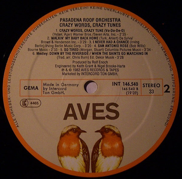 The Pasadena Roof Orchestra : Crazy Words, Crazy Tunes (LP, Album)