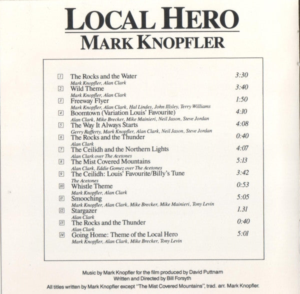 Mark Knopfler : Local Hero (CD, Album, Blu)