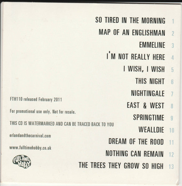 Erland And The Carnival : Nightingale (CDr)