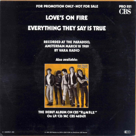 Tommy Conwell And The Young Rumblers : Love's On Fire: Live In Amsterdam (7", Promo)